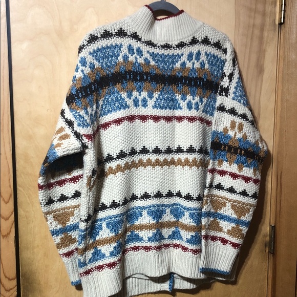 Sundance Anoki Blue and Cream Patterned Cardigan new Xl - Picture 9 of 9